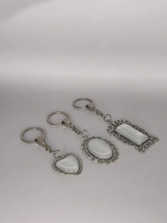 Glass Metal Keychain