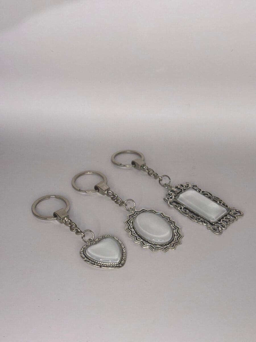 Glass Metal Keychain